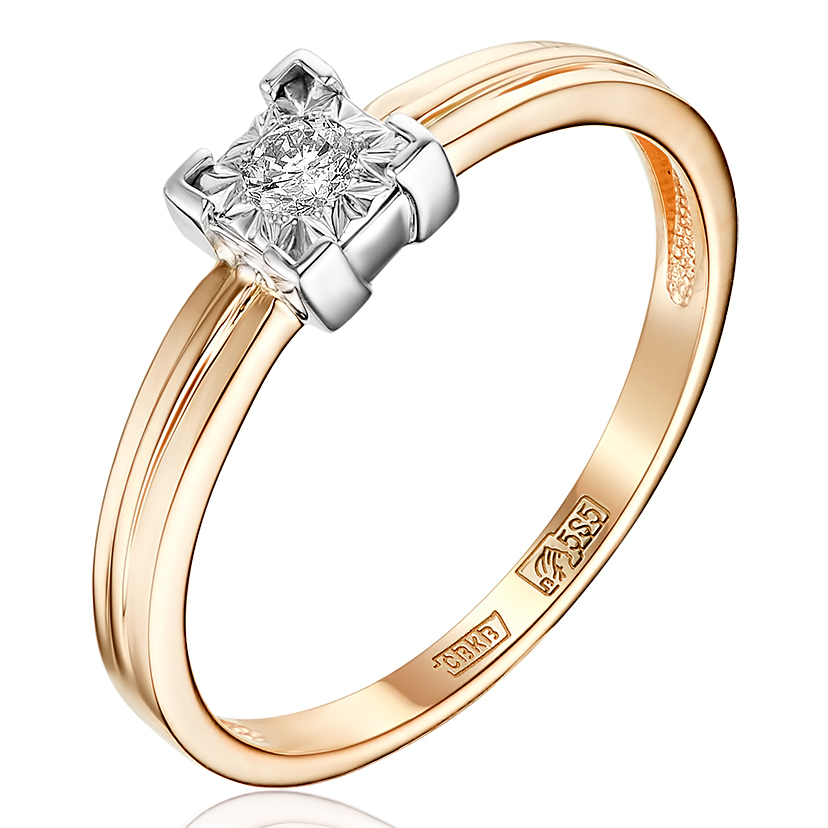 Кольцо, золото, бриллиант, 1-11-0839-101